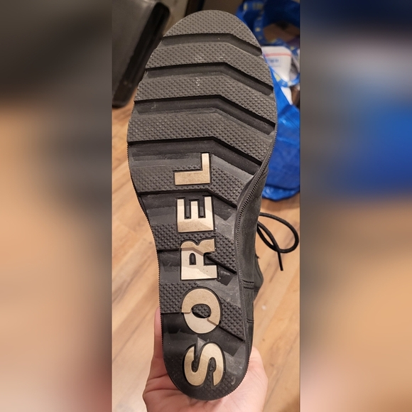 Sorel Women's Joan Of Arctic Wedge Mid Boot Black Leather Size 9 - Picture 7 of 10